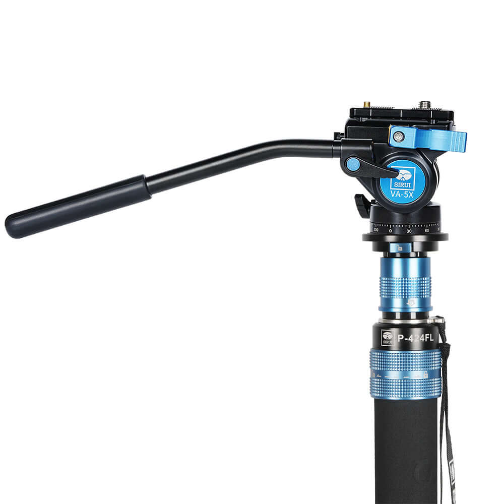 P-424FL/FS 4 Sections Carbon Fiber Monopod+ VA-5X Fluid Head - Image 3