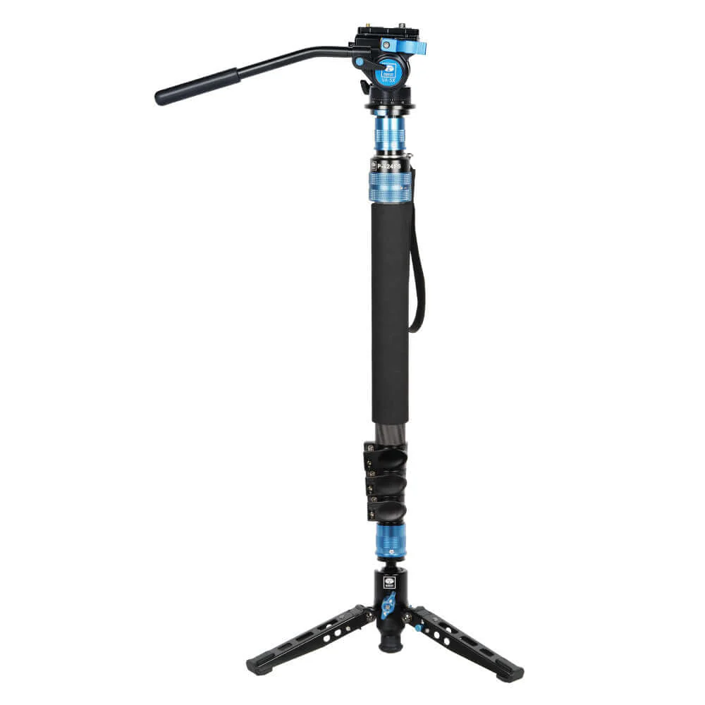 P-424FL/FS 4 Sections Carbon Fiber Monopod+ VA-5X Fluid Head - Image 4