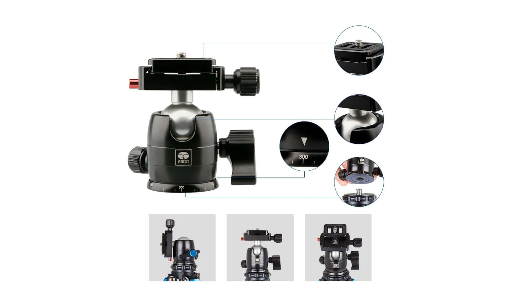 SIRUI AM-223 Carbon Fiber Mini Travel Tripod with B-00K Ball Head - Image 5