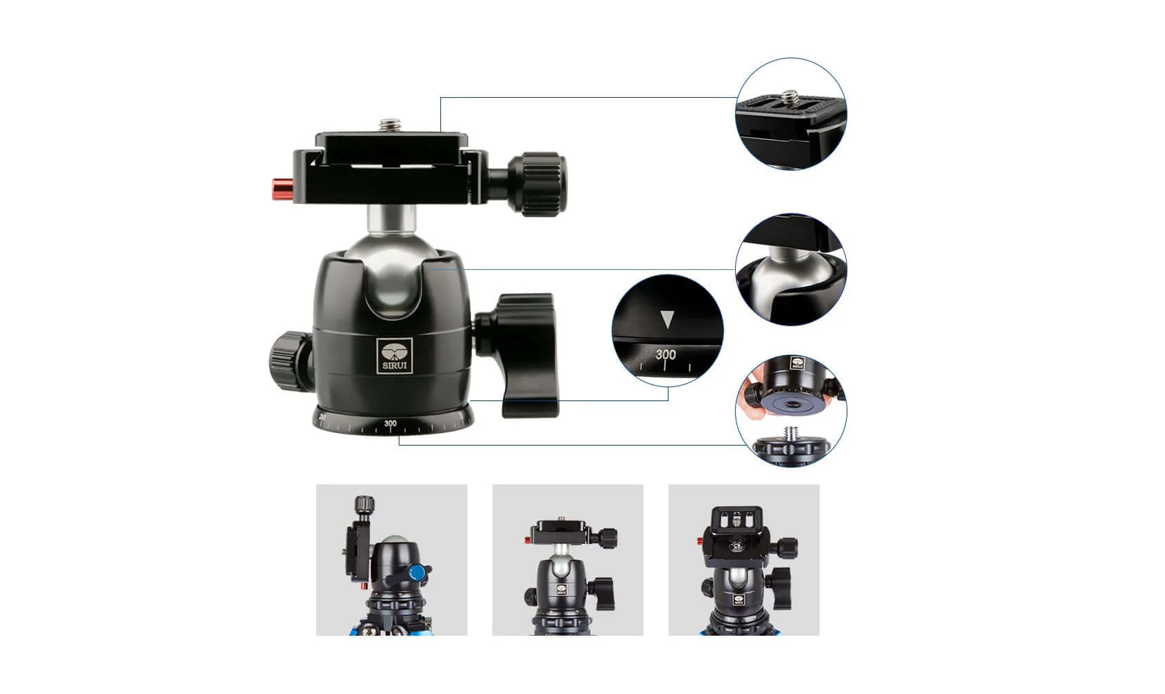 SIRUI AM-225 Carbon Fiber Small Tripod with B-00K Ball Head - Image 6