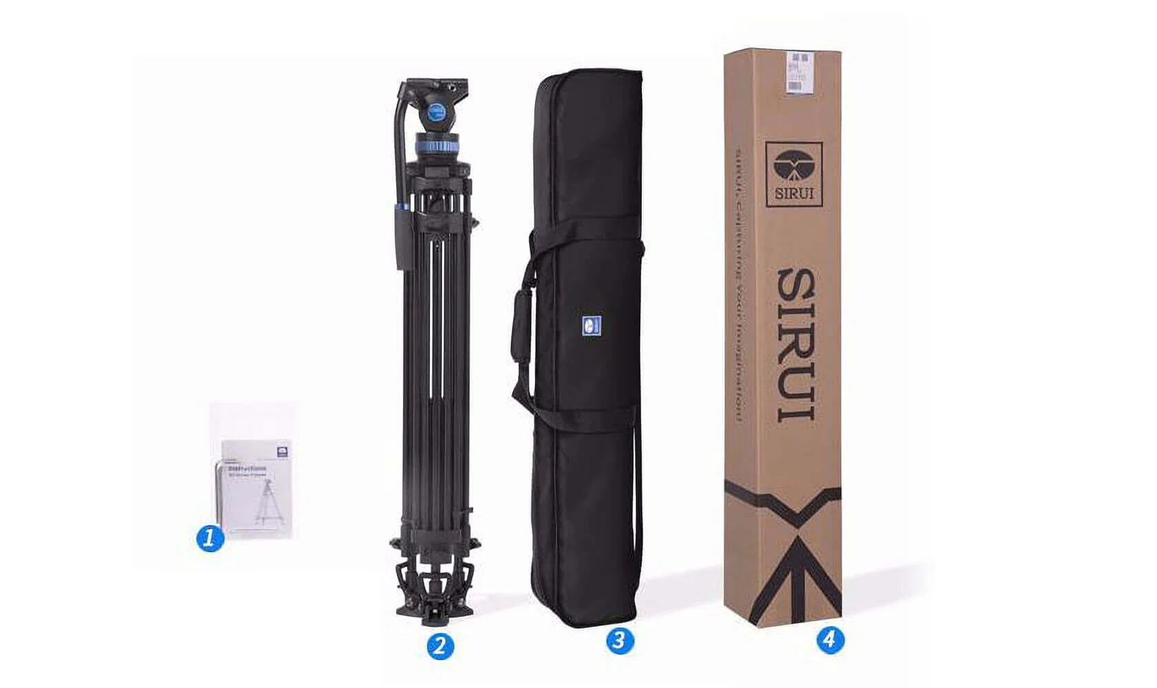 SIRUI SH25 Aluminum Video Tripod with Fluid Head - Image 6